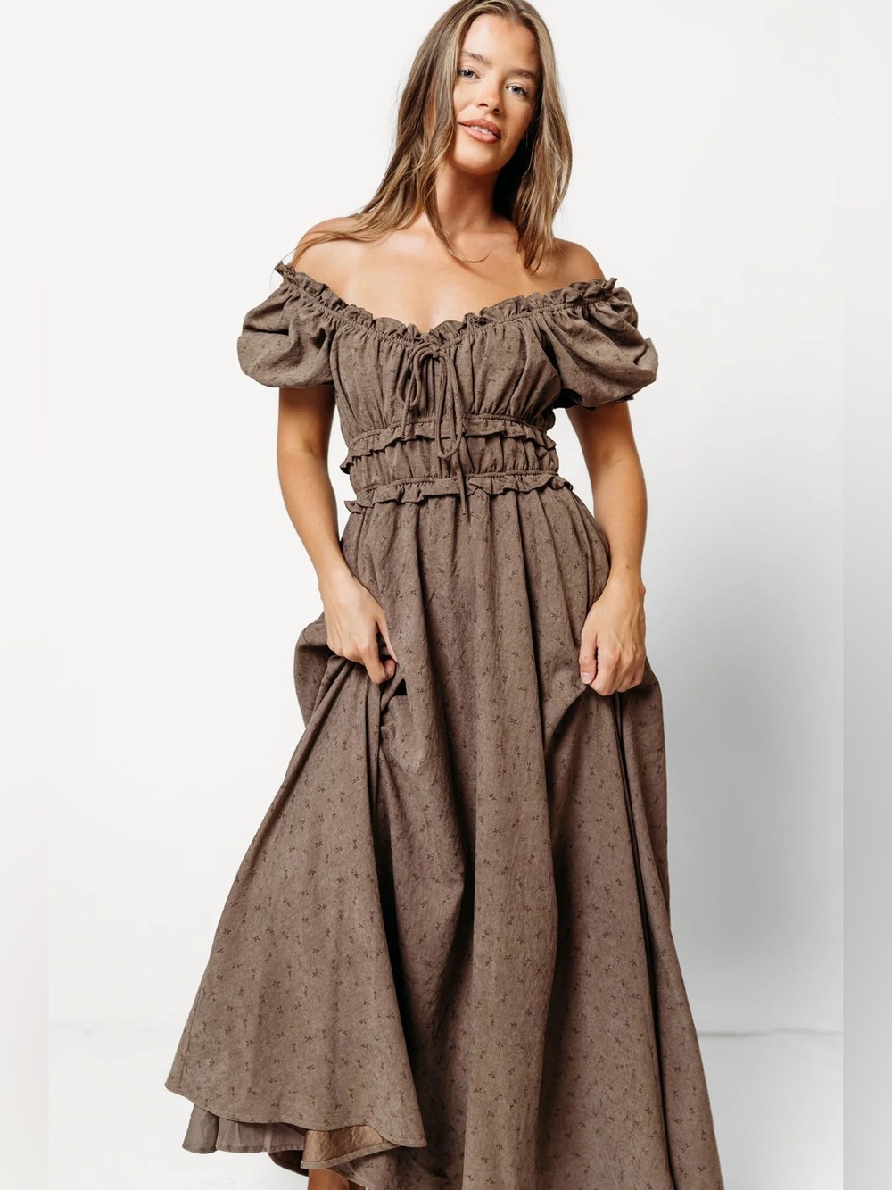 Worth Collective Sydnee Maxi Dress in Mocha